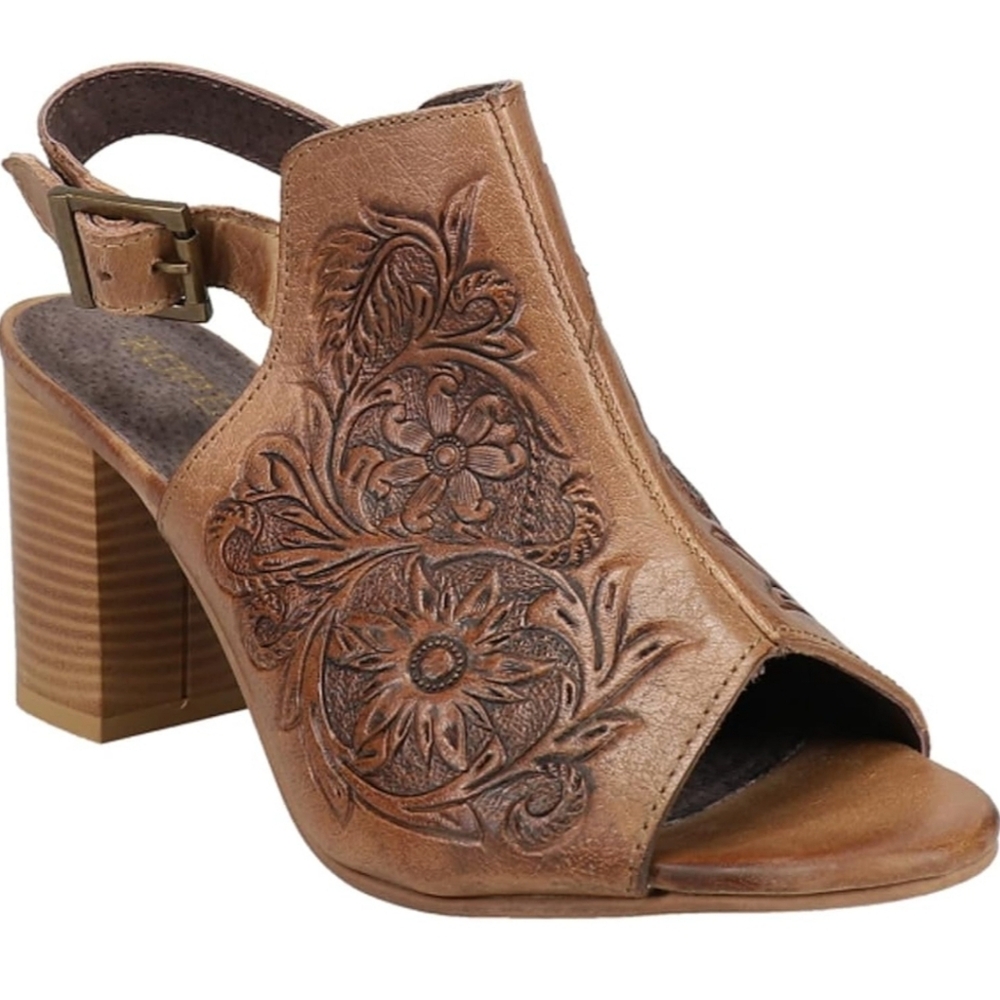 Roper Mika Women's Heeled Sandals, Size 7.5 Leather Cowgirl